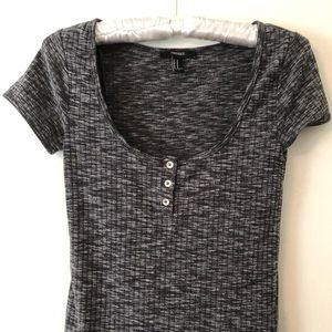 FOREVER 21 RIBBED SCOOP NECK TOP